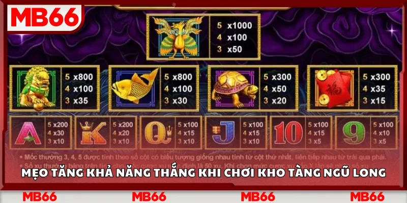 Mẹo tăng khả năng thắng khi chơi Kho Tàng Ngũ Long